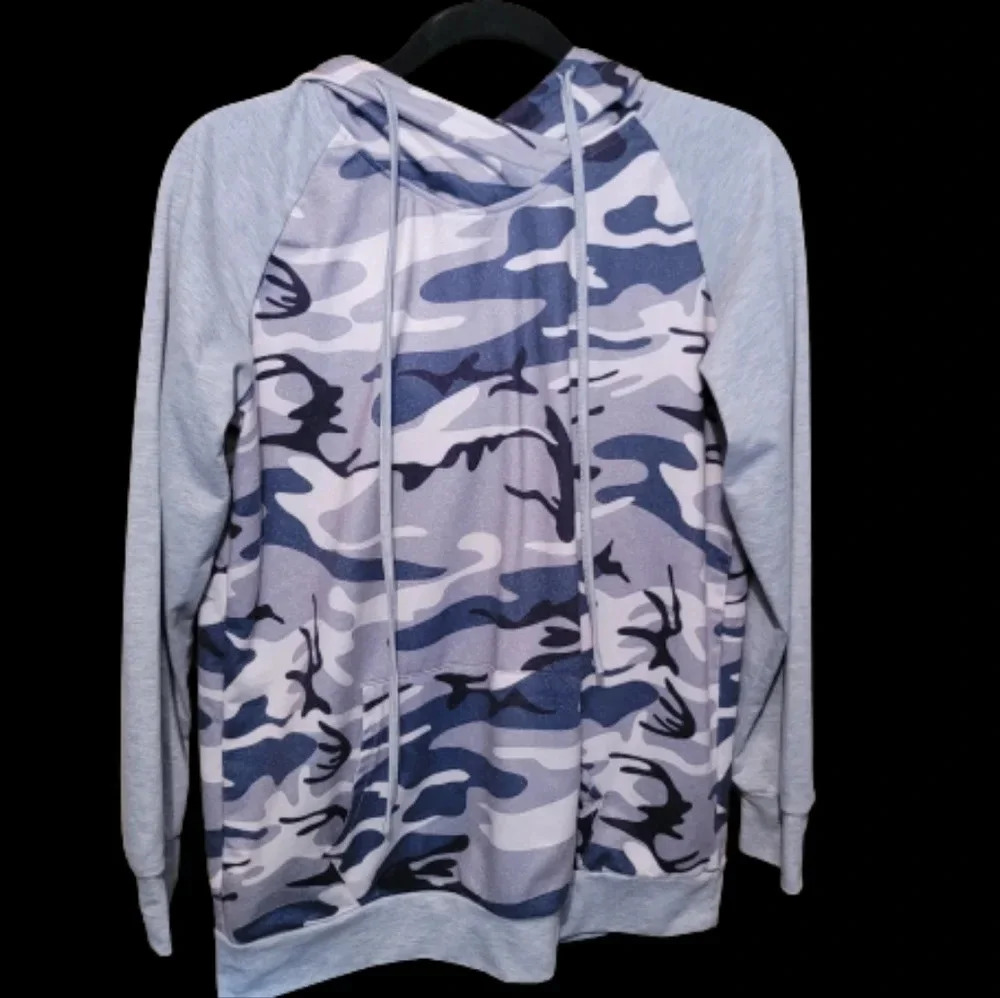 Camo Hoodie with solid sleeves